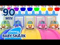 Best baby shark toy car and colors  compilation  songs and stories for kids  baby shark official