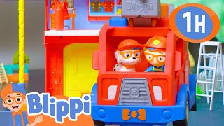 Fire Truck Savior - Toy Version| Blippi Toy Play Learning | Nursery Rhymes for Babies