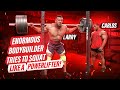 ENORMOUS BODYBUILDER TRIES TO SQUAT LIKE A POWERLIFTER!