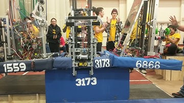 FRC 3173 IgKnighters Level 3 HAB climb with 2 other robots