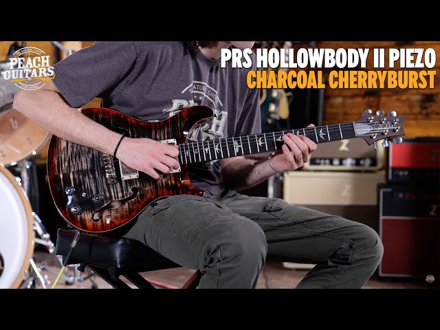 希少 美品 PRS P22 Piezo 10Top Charcoal Burst PRS Hollowbody II Piezo 10 top Back Charcoal Burst w/case