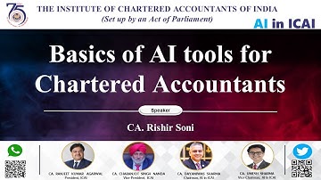 Basics of AI Tool for Chartered Accountants | CA. Rishir Soni | AI in ICAI