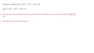 Factorising Non-monic Cubic by Hand