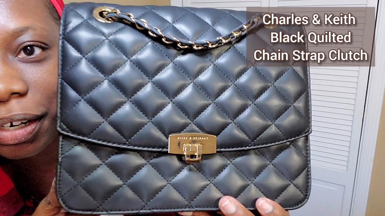 Black Quilted Chain Strap Bag - CHARLES & KEITH US