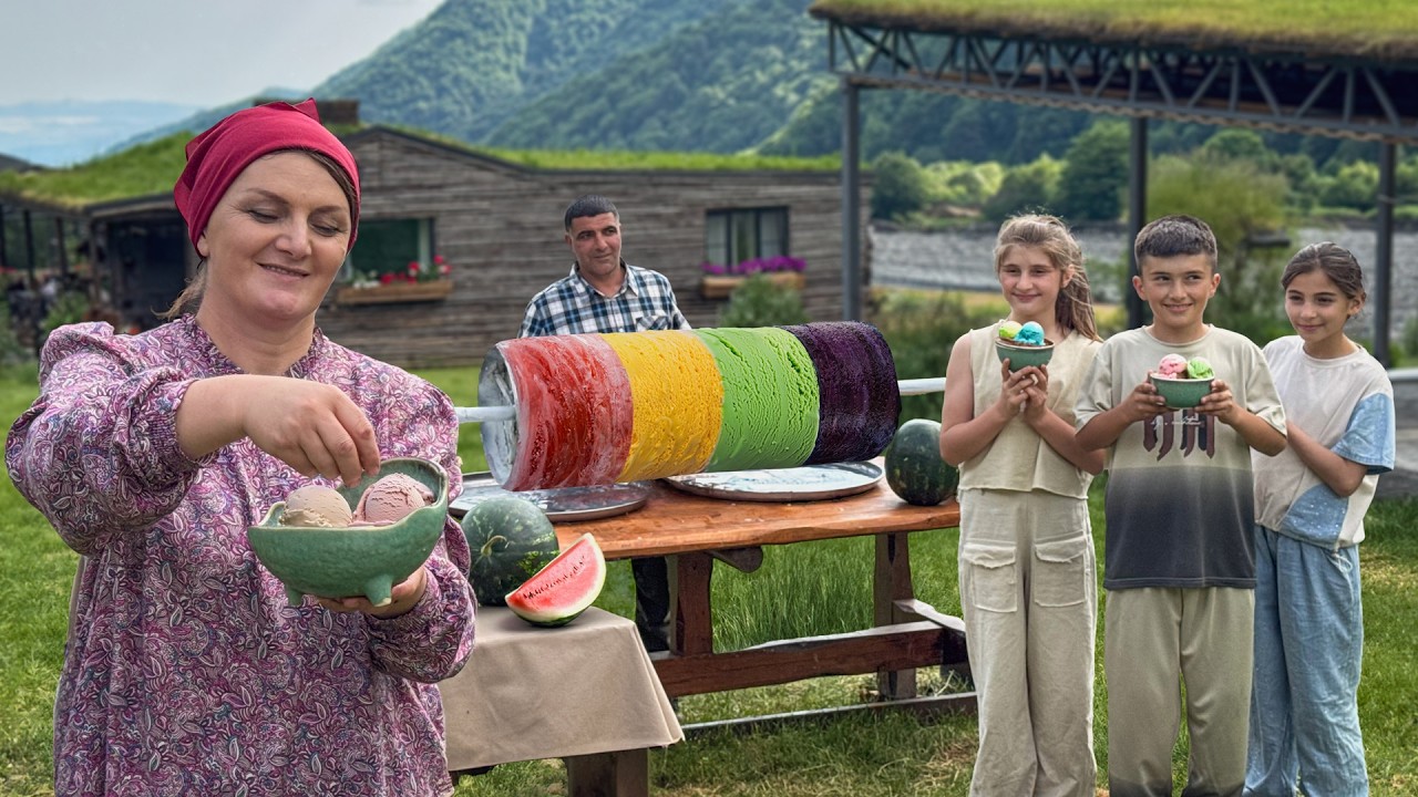 The Best Treat in Summer Heat - Fruit Ice Cream in a Mountain Village!