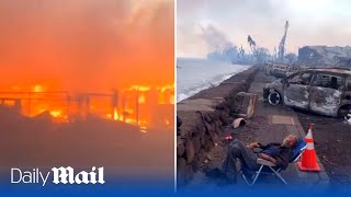 'Wiped off the map: Intense wildfires burning Maui to the ground