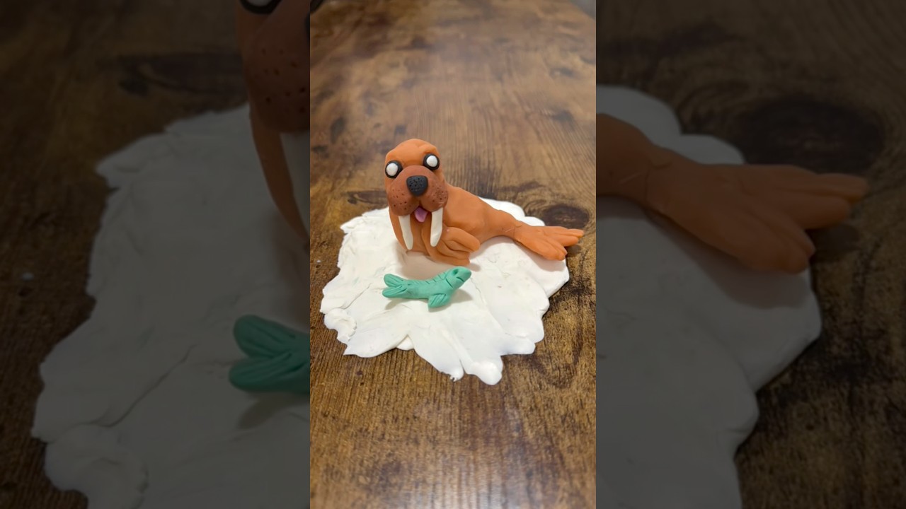 Walrus Clay Stop Motion Animation #stopmotionanimationshorts #walrus #claymation #claystopmotion