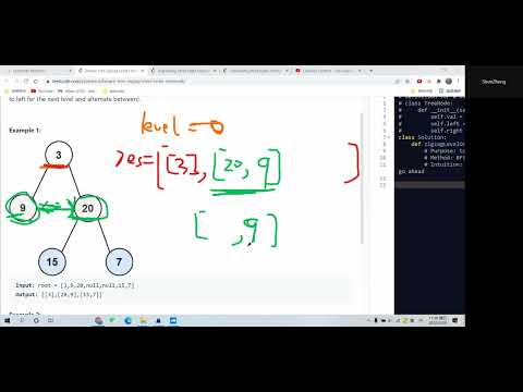 Leetcode 103. Binary Tree Zigzag Level Order Traversal. BFS. Python