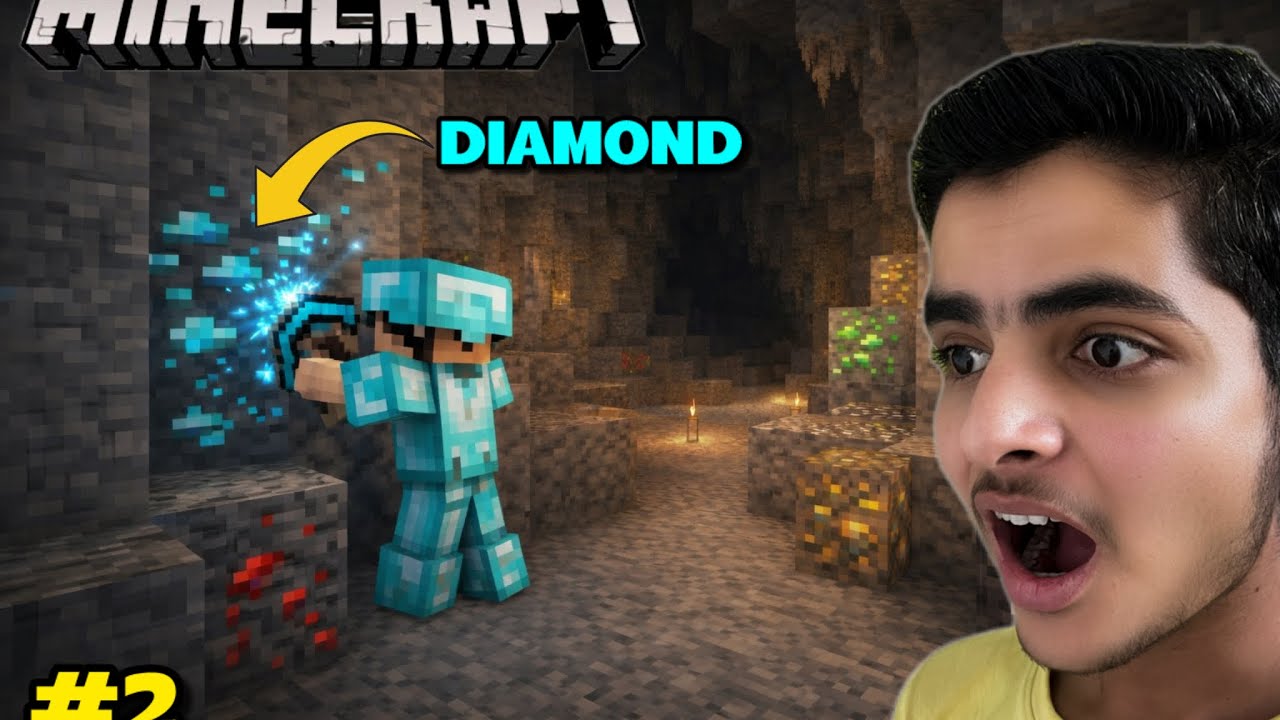 I FIND DIAMONDS IN SECRET CAVES MINECRAFT GAMEPLAY #2 - YouTube