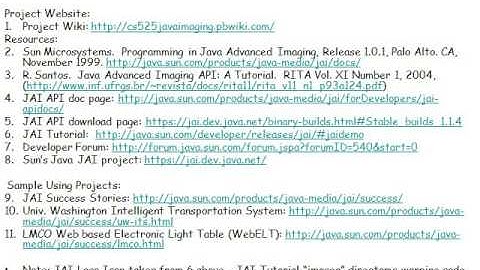 Image Processing Techniques using the Java TM Advanced