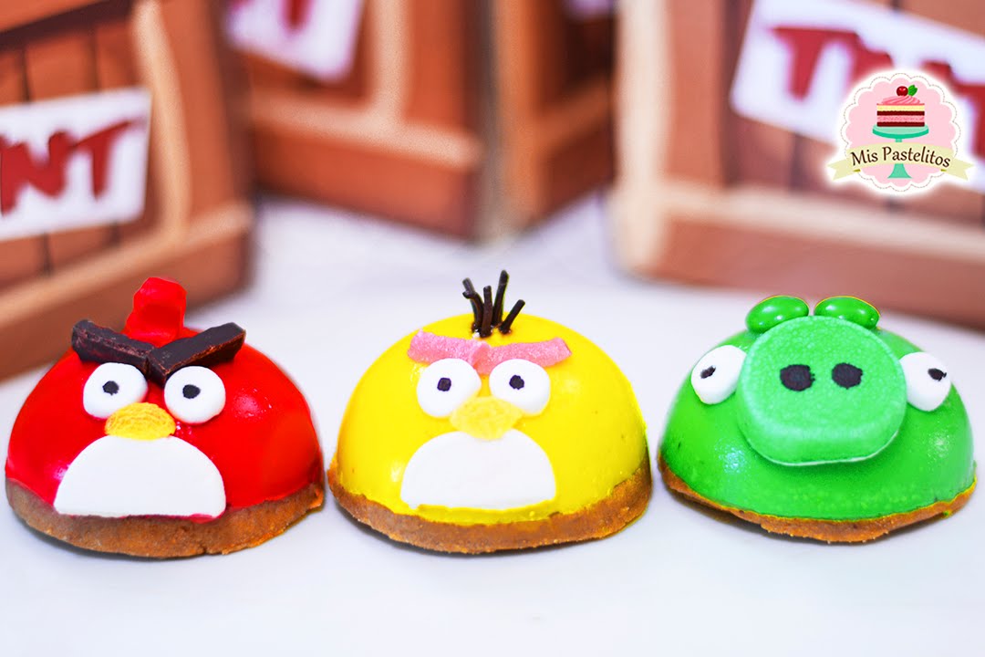 MINI PAYS SIN HORNO DE ANGRY BIRDS | MIS PASTELITOS | Mis Pastelitos