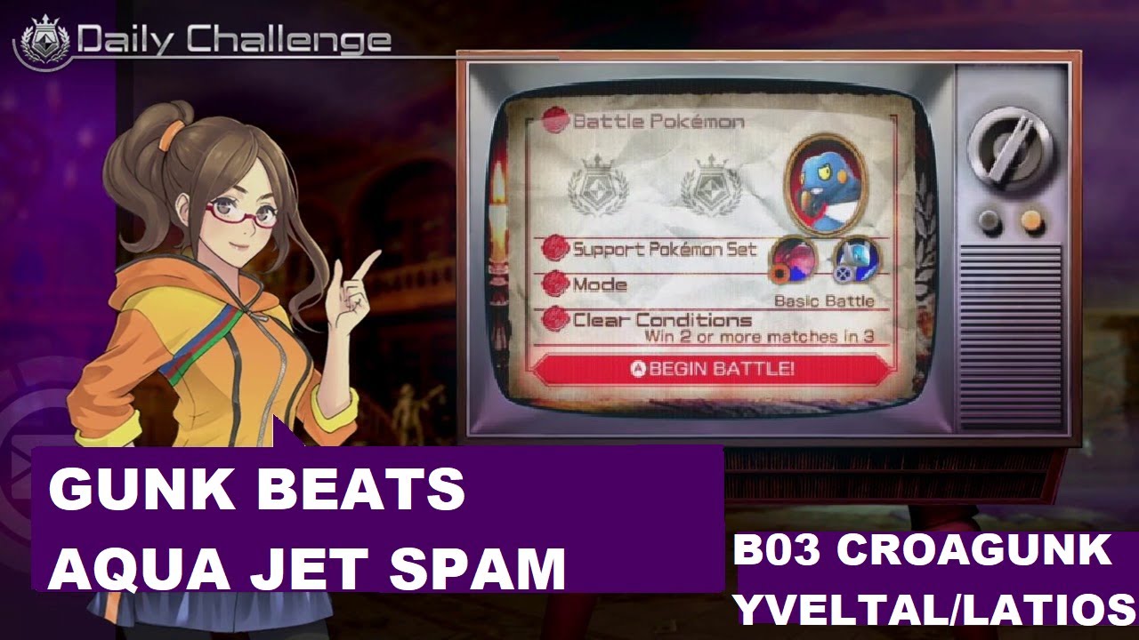 CROAGUNK DESTROYS AQUA JET SPAMMER Pokken Tournament DX Daily Challenge