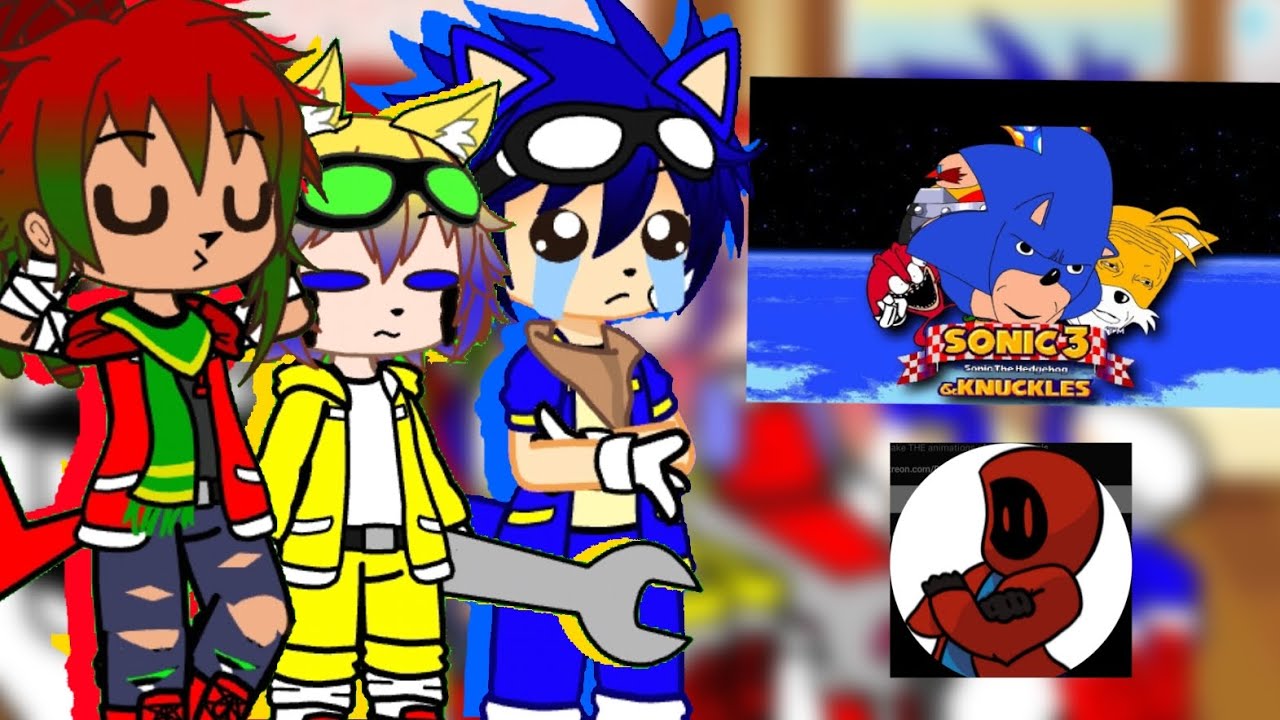 Sonic cosplay gacha react [sonic 3 and knuckles infinite lives cheat]  [créditos na descrição]