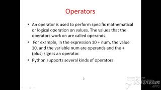 Operators in Python.. Arithmetic operators