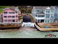Gone houses falling in long beach seawalls fail  big storm erosion 4k drone footage