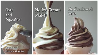 SOFT SERVE ICE CREAM | PIPEABLE | NO MACHINE | NO CONDENSED MILK