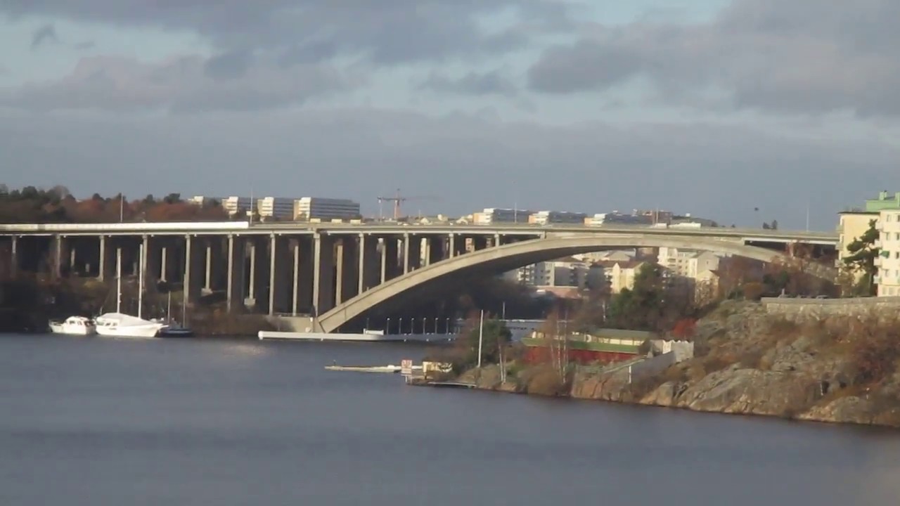 Essinge Bridge View from Essingebron/Gamla Essinge Broväg, Stockholm - YouTube