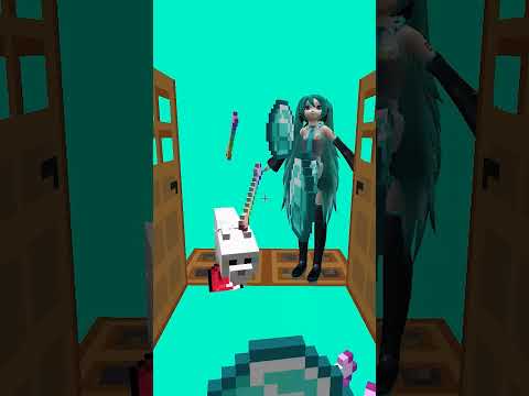 Door Leads To Hatsune Miku 💙 and sad cat 😿VS Skibidi Toilet 💗 and bling bang bang #shorts #minecr