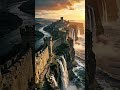 Ancient Castle Waterfalls 🏰 Relaxing Fantasy Mountain Ambience
