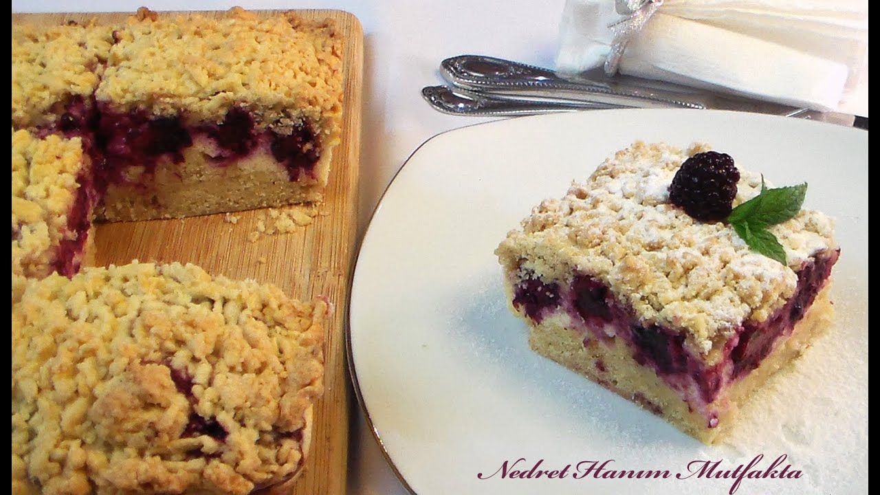 Böğürtlenli ve Lor Peynirli Kırıntı Kek (Crumble) Tarifi