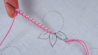 Beads hand embroidery needle art amazing creation with easy following tutorial