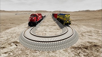 Train vs U turn track | Beamng drive | Crash