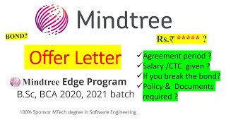 Mindtree Edge Program Salary Package | Mindtree Offer letter | Mindtree Salary Package | Bond