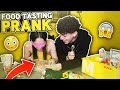 FOOD TASTING PRANK WITH MY SISTER *gone wrong *