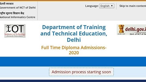 Delhi Polytechinc 2020 Application form released | Delhi Polytechnic 2020 Admission Date