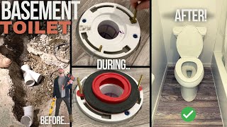 DIY Basement Bathroom Toilet Installation (How to add a Toilet to a Basement Bathroom)