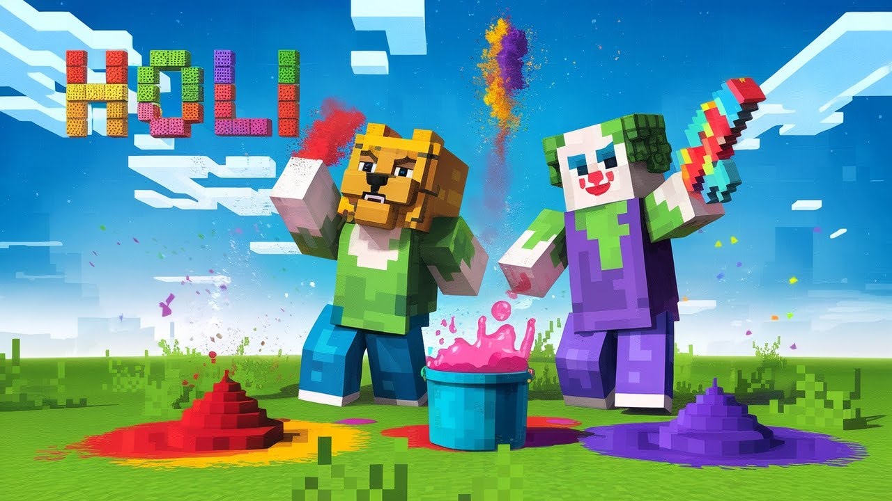 Holi Preparations in Clown SMP| Minecraft Live | #CLOWNSMP DAY 10 ...