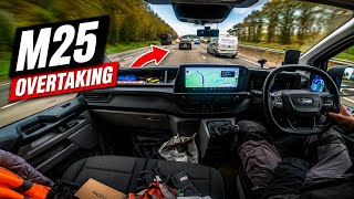 Overtaking on busy M25 motorway POV