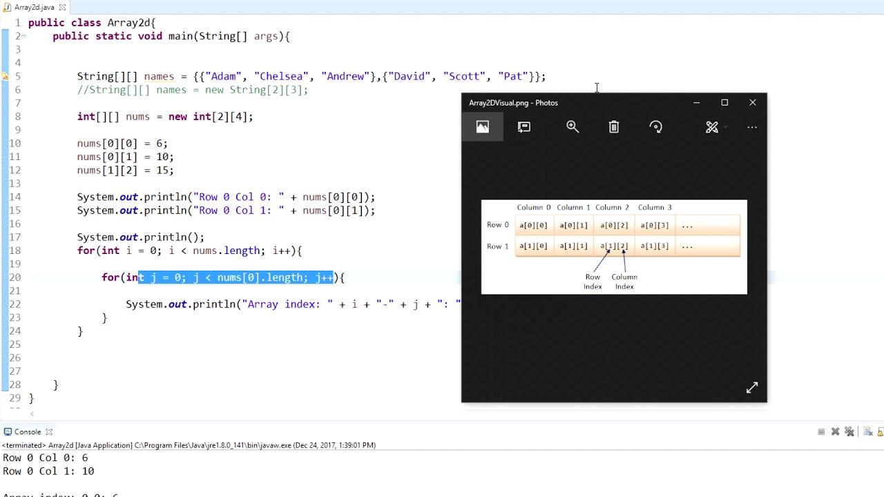 Java Programming Tutorial 24 -Print Elements of a 2D - YouTube