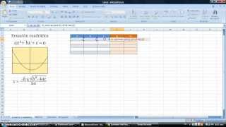 Como resolver ecuaciones cuadraticas en Excel