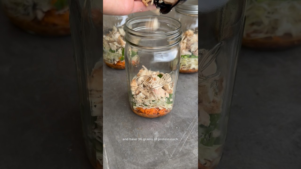Thai peanut ramen noodle jars 🥜🍜36 g protein!