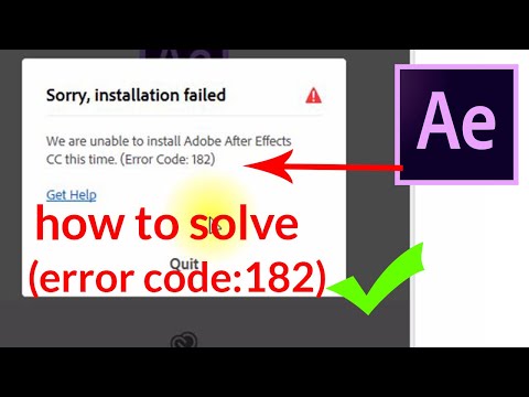how to solve after effect error code 182 problem l How to Fix  After Effects (Error Code 182)