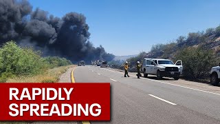 Red Mountain Fire burning along SR 87 in Arizona