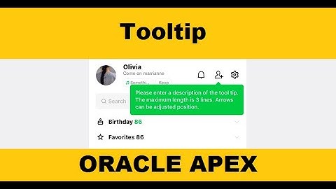 How to create Tooltip In Oracle Apex