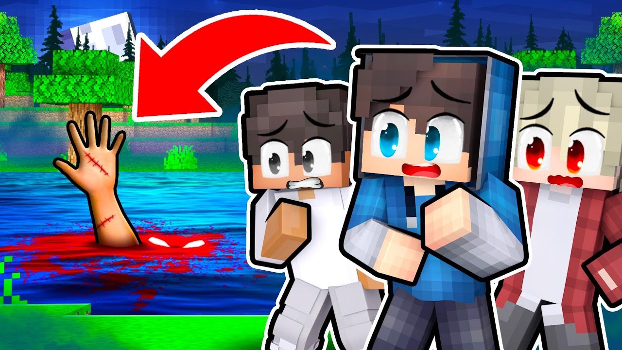 3 KAMARÁDI vs PŘÍŠERA u JEZERA v Minecraftu