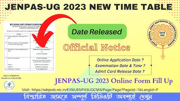 JENPAS-UG 2023 From Fill Up Date|JENPAS-UG Form Fill Up 2023|JENPAS-UG Application Form|Full Details