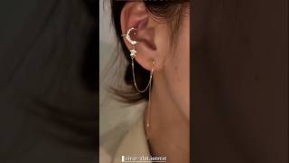 Moon &amp; Star Ear Cuff ✨ Elegant Korean Jewelry Style #viral #shorts #jewellery #fashion