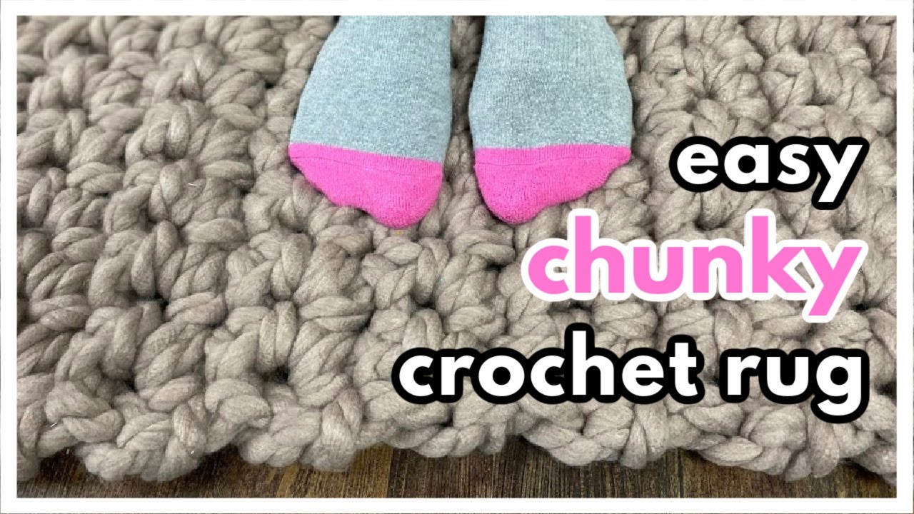 Easy Crochet Rug with Super Chunky Yarn 