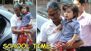 Taimur Ali Khan Looks Super Cute In School Uniform While Going To Play School With His Nanny