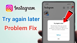 How to fix Try again later problem on instagram | Instagram try again later error restrict activity