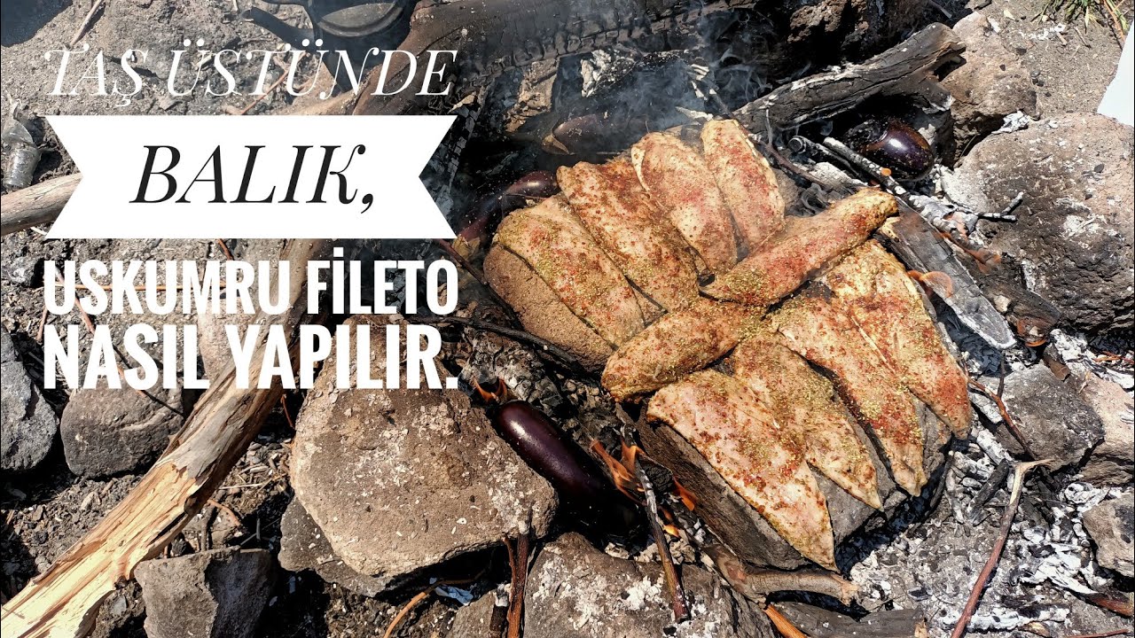Bushcraft Kamp Yemekleri, Taş üstünde Balık pişirdim, Uskumru Fileto tarifi Bushcraft Kamp Yemekleri, Taş üstünde Balık pişirdim, Uskumru Fileto tarifi