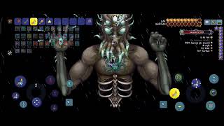 Master mode moonlord || Terraria mobile || melee-summoner glass cannon build