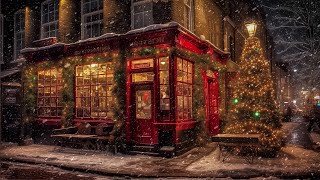 Snowy Jazz Cafe | Winter Coffee Shop Ambience with Smooth Jazz Music For Study, Relax, Work
