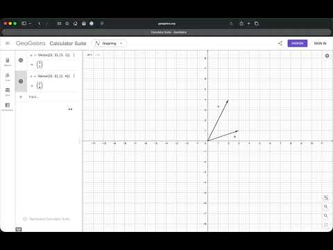 Plot 2D Vectors and Parallelograms in GeoGebra