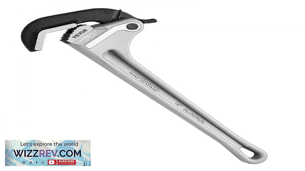 VEVOR Aluminum Straight Pipe Wrench 18 in Automatic Jaw Adjustment 60CRV Jaw