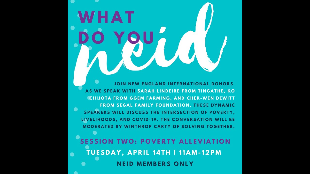 What Do You NEID Series: Session 2, Poverty Alleviation